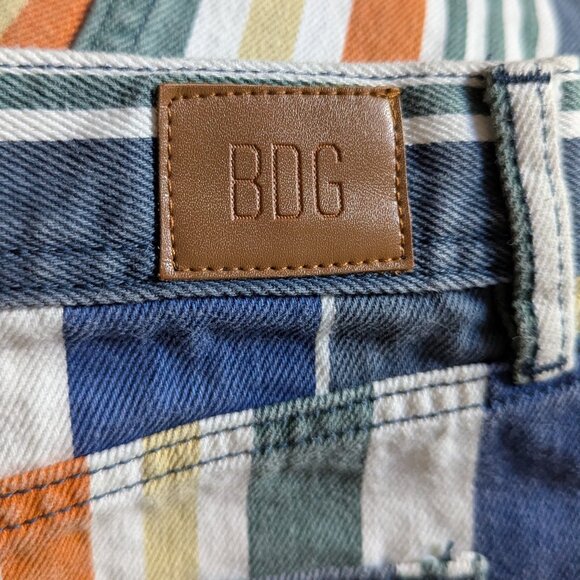 BDG Colorful Striped Straight Cropped Pants, 29x30 - Picture 7 of 8